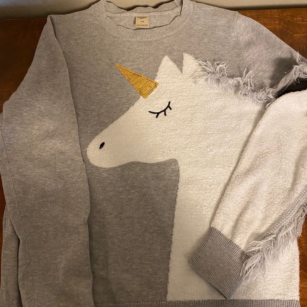 Girls unicorn sweater
